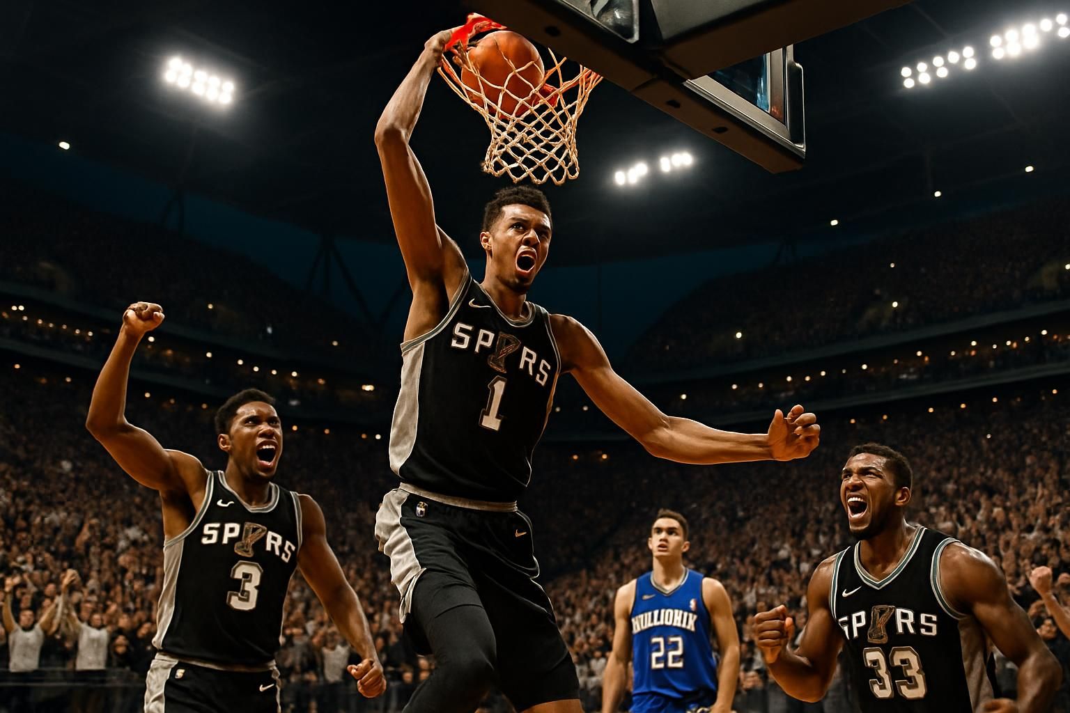 les spurs remportent une victoire serrée à san antonio contre orlando, portée par une performance exceptionnelle de wembanyama.