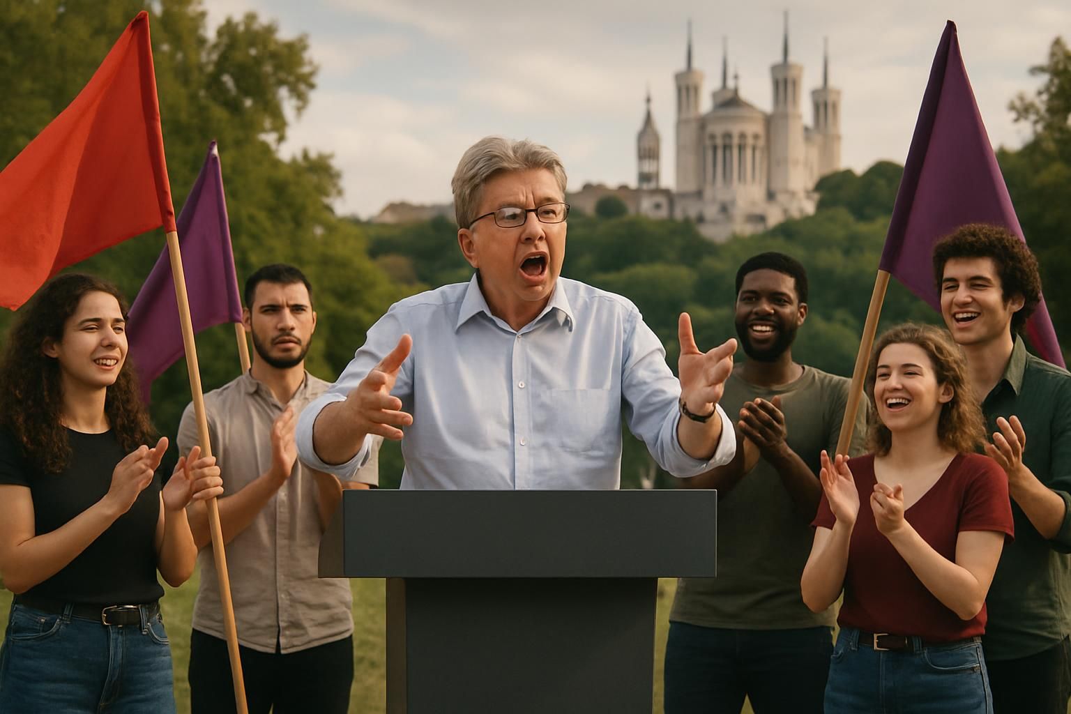 Municipales à Lyon : Mélenchon célèbre la Jeune Garde et critique vivement la presse lors de son meeting