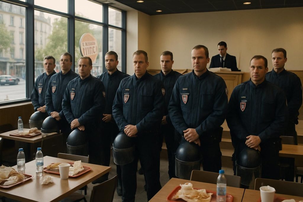 neuf crs jugés sept ans après des violences survenues lors d'une manifestation de « gilets jaunes » dans un burger king à paris. retour sur cette affaire judiciaire emblématique.