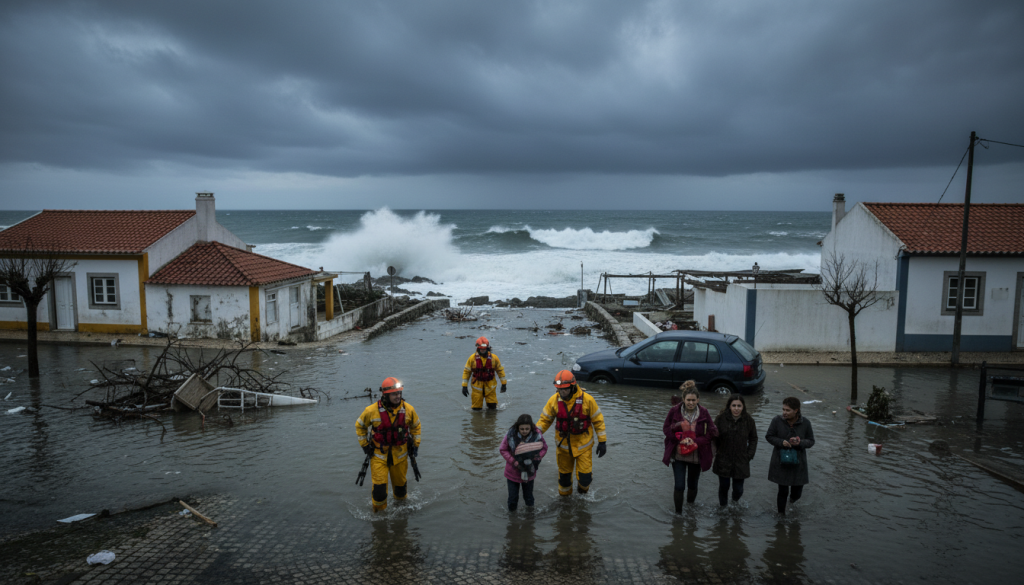 tempête leonardo : un décès confirmé au portugal et l'évacuation de milliers de résidents face à des conditions météorologiques dangereuses.