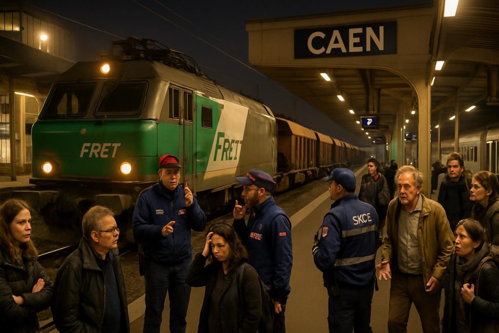 un train de fret en panne provoque d'importants retards et perturbations en gare de caen ce jeudi soir, impactant la circulation ferroviaire.