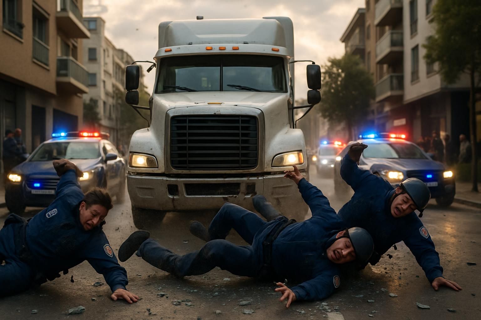 une course-poursuite dramatique où trois policiers de la bac sont délibérément renversés par un camion, déclenchant une enquête pour tentatives d’homicide.