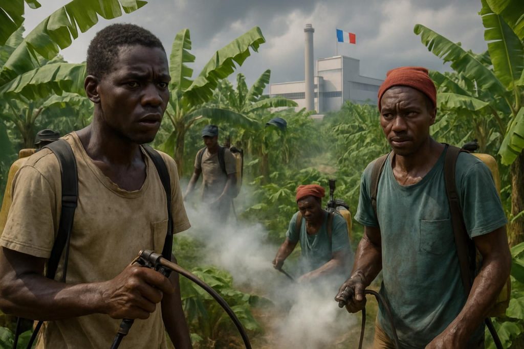 une société française utilise des pesticides interdits en europe, mettant en danger la santé des travailleurs ivoiriens de la banane.