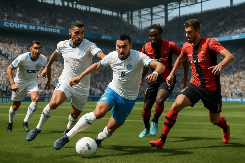 regardez la vidéo de l'om qui prend un excellent départ contre le stade rennais lors des 8es de finale de la coupe de france.