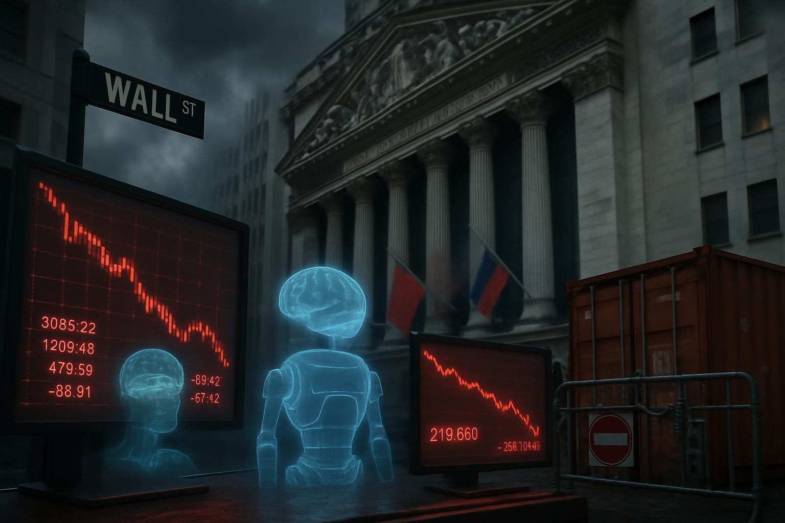 Wall Street en repli : l’impact combiné de l’IA, des tensions géopolitiques et des barrières douanières