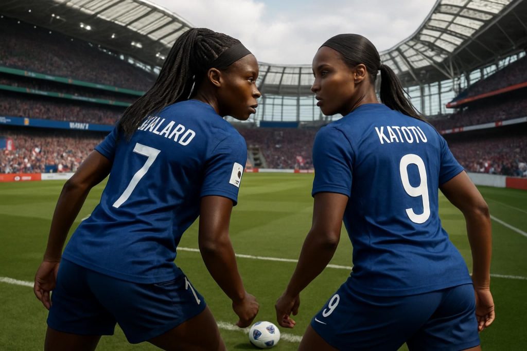 à dublin, melvine malard et marie-antoinette katoto, remplaçantes clés de l'équipe de france féminine, préparent un départ décisif lors du match contre la pologne.
