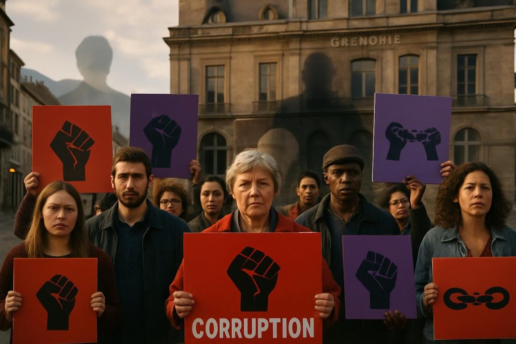 à grenoble, la gauche unit ses forces pour dénoncer la corruption et rejeter fermement l'influence de carignon, affichant une solidarité politique déterminée.