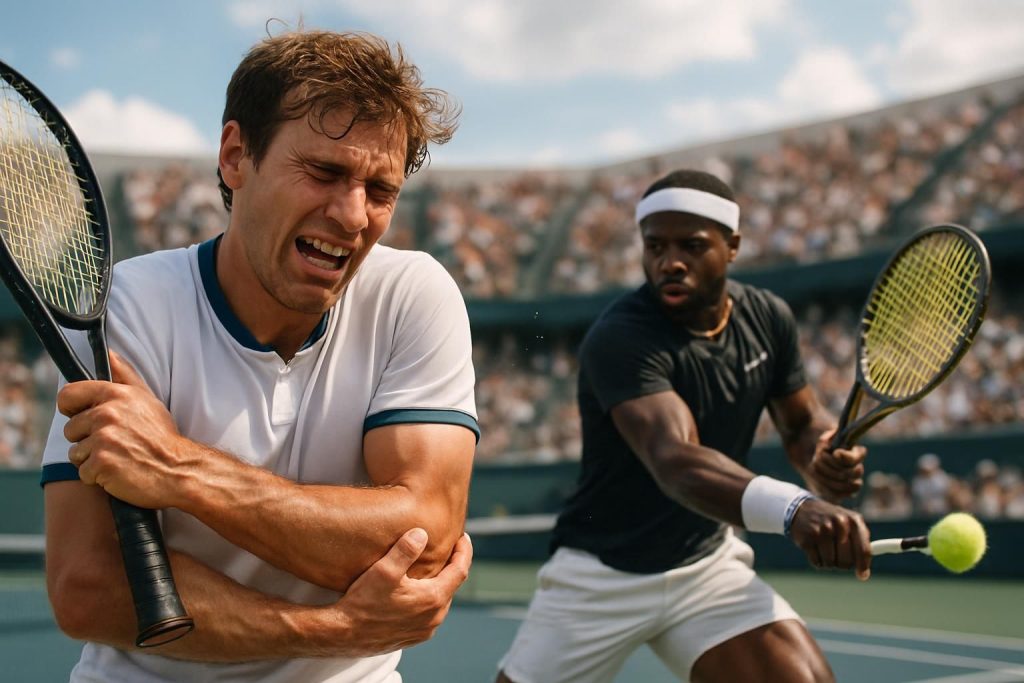 arthur cazaux a souffert d'une douleur intense au coude droit lors de son match contre frances tiafoe à miami, où il a décrit des échanges particulièrement violents.