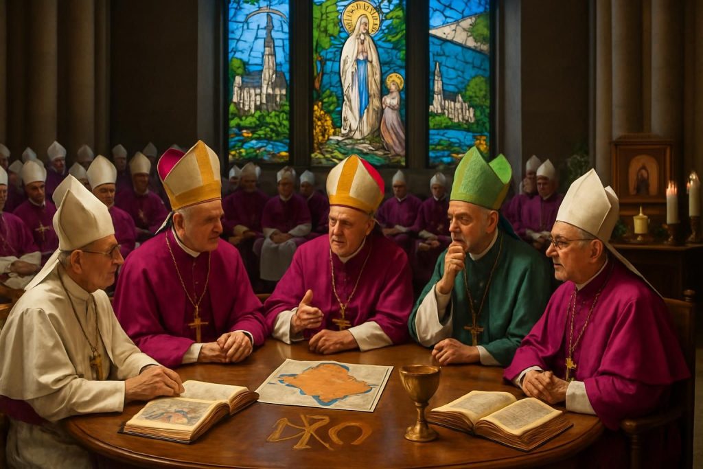assemblée plénière des évêques à lourdes : discussions approfondies sur la géopolitique, la liturgie, l'éducation et un hommage solennel aux martyrs d’algérie.