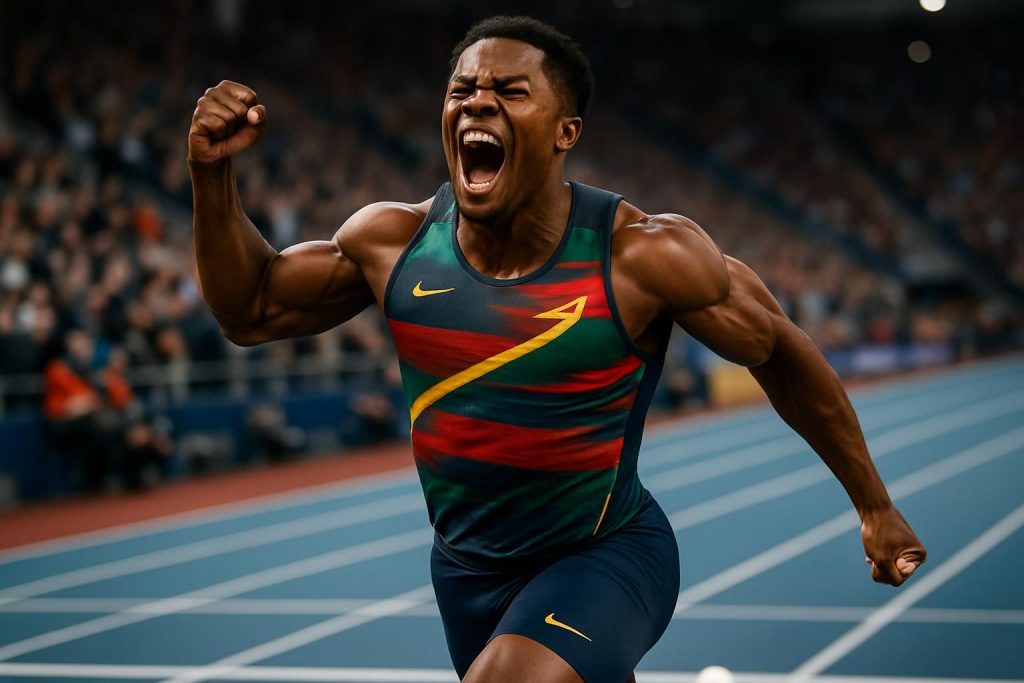 jordan anthony s'impose brillamment sur 60 m aux mondiaux d'athlétisme en salle, décrochant le titre mondial et marquant les esprits par sa performance exceptionnelle.