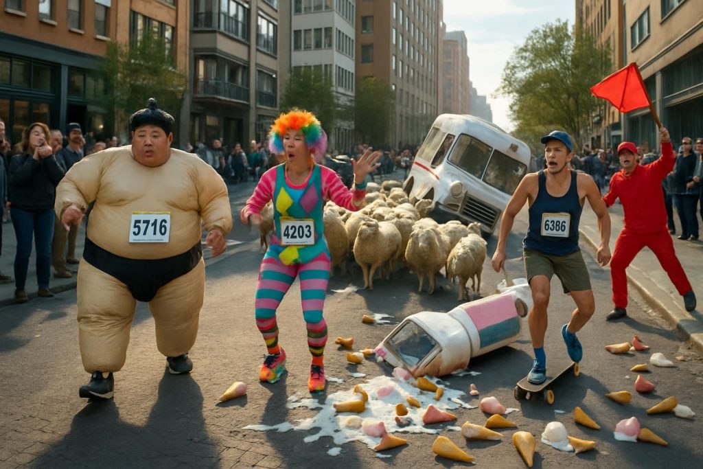 découvrez comment le championnat américain de semi-marathon en athlétisme a basculé dans le chaos, offrant une situation totalement absurde et inattendue.