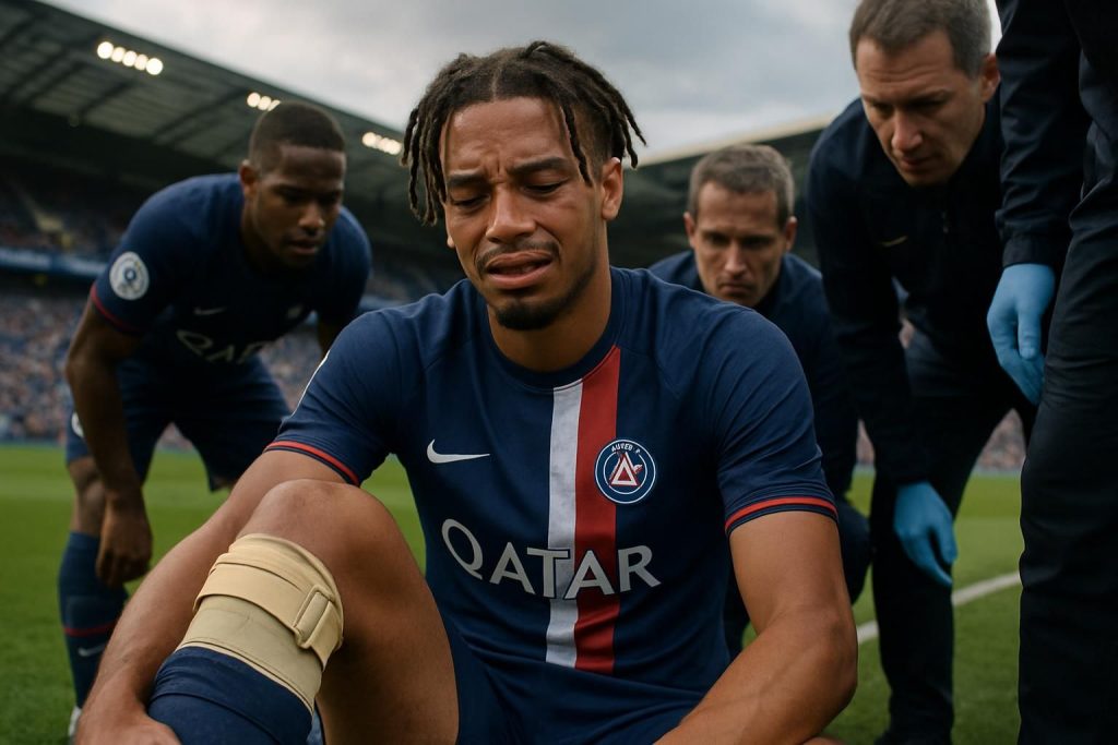 bradley barcola, attaquant du psg, souffre d'une lourde entorse et pourrait être absent pendant un mois, impactant les prochains matchs du club parisien.