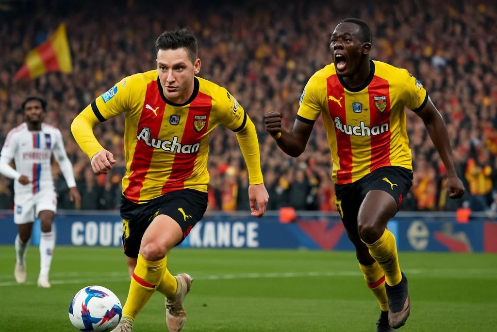 à la mi-temps de la coupe de france, florian thauvin et abdallah sima ont permis à lens de prendre l'avantage face à l'olympique lyonnais, offrant un spectacle intense aux supporters.