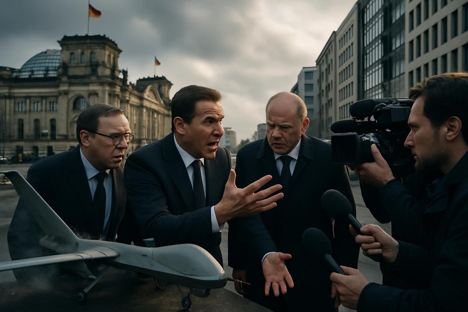 Crise à Berlin : le débat enflammé autour du réarmement allemand et l’incident dramatique d’un drone