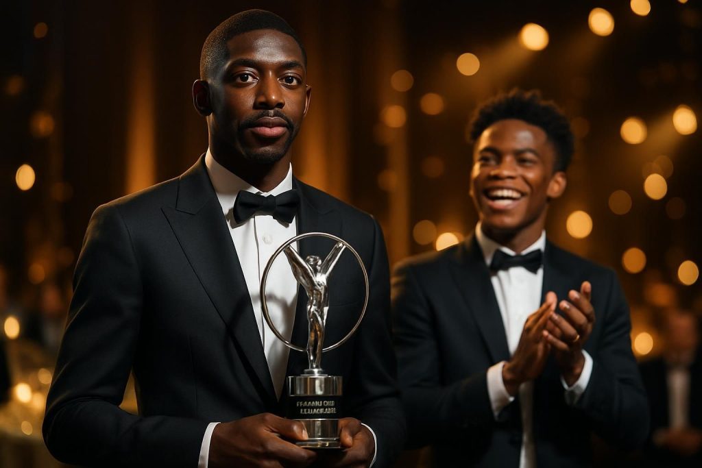 dembélé nommé au prestigieux trophée du sportif de l'année aux laureus awards, tandis que désiré doué se démarque parmi les révélations prometteuses.