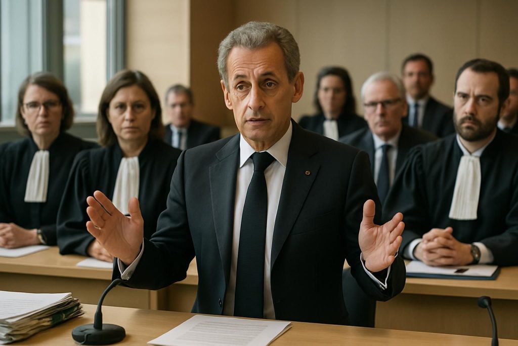 nicolas sarkozy affirme son innocence lors du procès en appel concernant le financement libyen de sa campagne présidentielle.