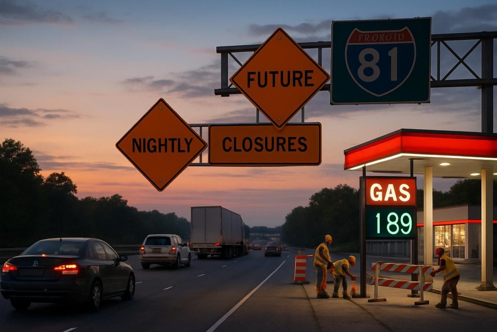 la géorgie suspend temporairement la taxe sur le carburant tandis que des fermetures nocturnes sont annoncées sur l'i-81, impactant la circulation et les déplacements.