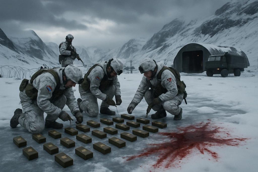 découvrez les coulisses de la préparation danoise au groenland face à une éventuelle invasion américaine, entre explosifs et traces de sang, dans un contexte de tensions géopolitiques inédites.