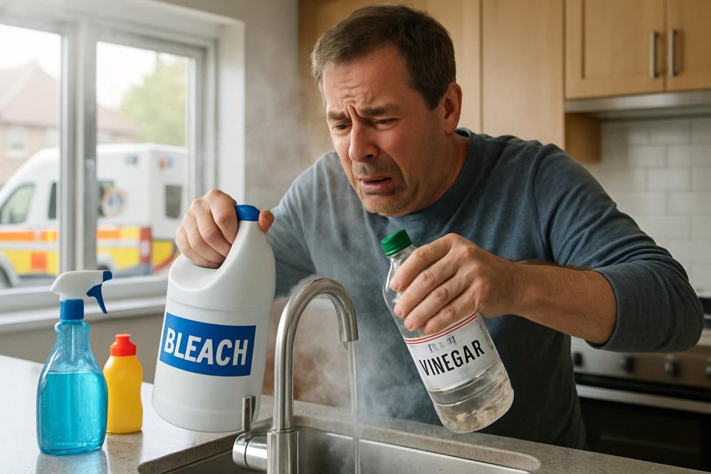découvrez pourquoi mélanger de l'eau de javel et du vinaigre blanc en nettoyant peut être dangereux et conduire à des accidents graves nécessitant une hospitalisation.