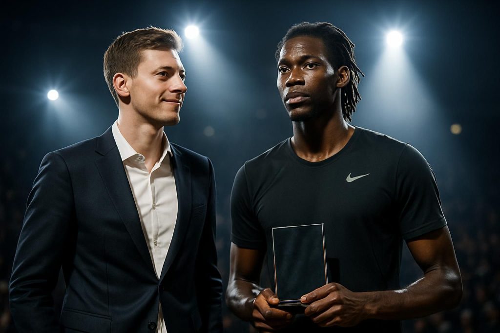 découvrez la nuit des français où maxime raynaud et moussa diabaté brillent sous les projecteurs, honorant leurs talents et parcours exceptionnels.