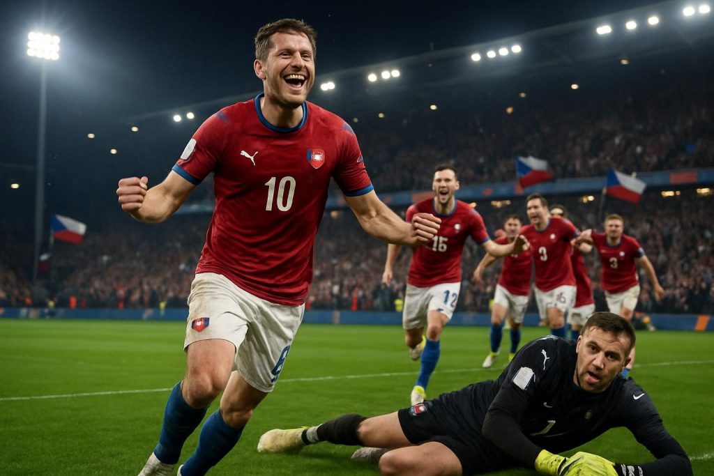 la tchéquie se qualifie pour la coupe du monde après une séance de tirs au but intense et dramatique, offrant un moment de suspense et d'émotion aux fans.