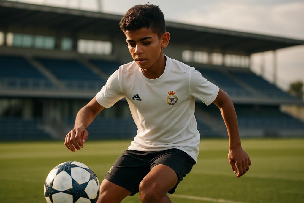 le fils de cristiano ronaldo s'entraîne à l'académie du real madrid, déterminé à faire son retour en europe et suivre les traces de son père.