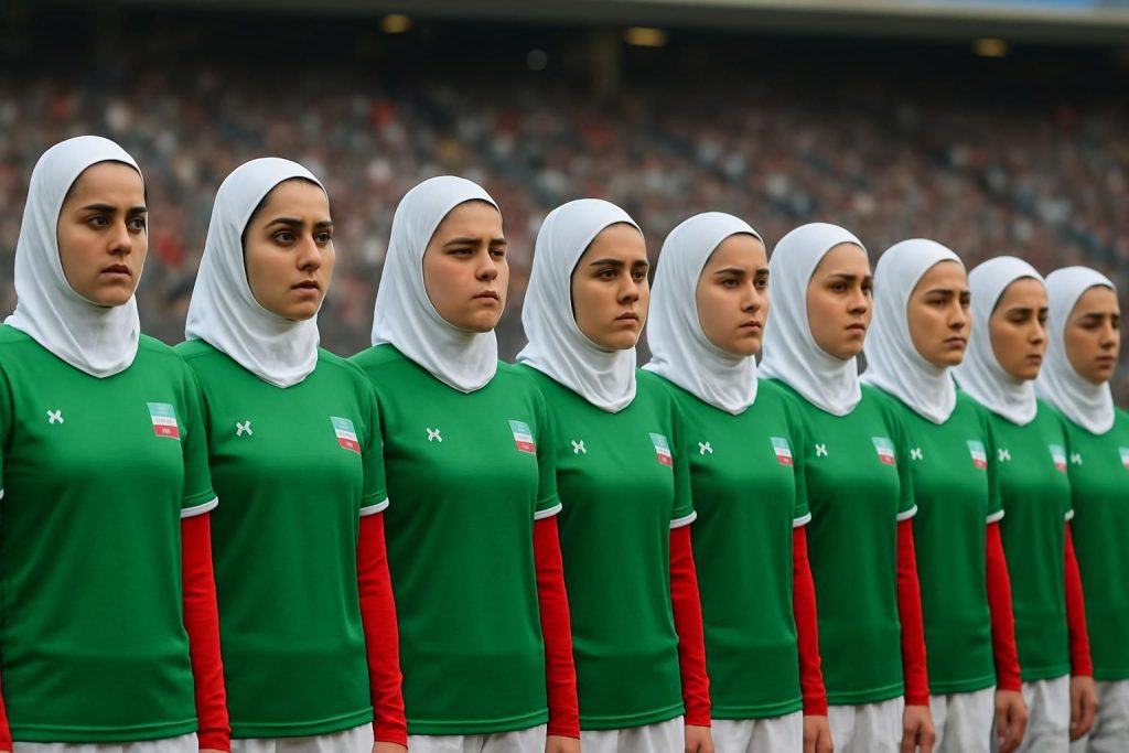 découvrez les photos marquantes de l'équipe féminine de football d'iran qui garde le silence pendant l'hymne national, un acte symbolique puissant.