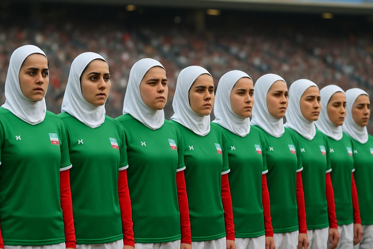 découvrez les photos marquantes de l'équipe féminine de football d'iran qui garde le silence pendant l'hymne national, un acte symbolique puissant.