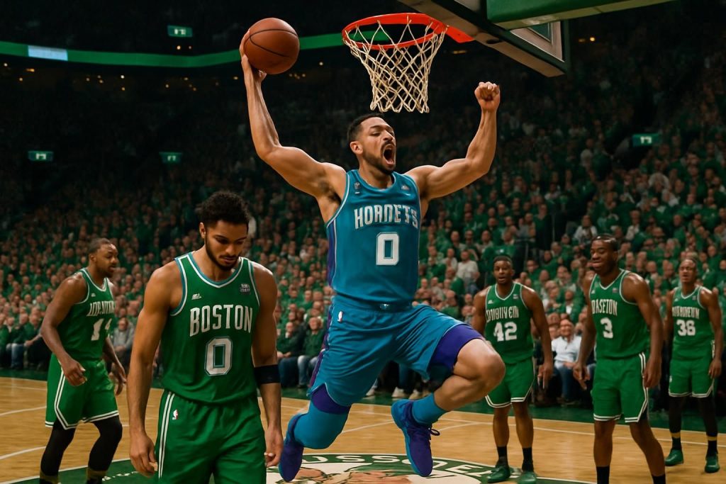 découvrez comment les charlotte hornets ont remporté une victoire impressionnante sur le parquet des boston celtics lors d'un match palpitant de nba.