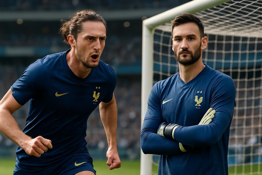 découvrez les exploits du week-end avec adrien rabiot dynamique sur le terrain et hugo lloris, gardien toujours aussi intraitable, piliers de l'équipe française.