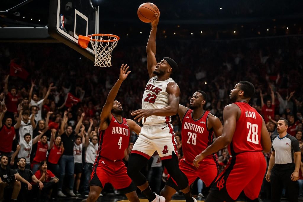 revivez la victoire spectaculaire de miami face à houston lors d'un duel intense qui s'est joué dans les dernières minutes de la rencontre en nba.