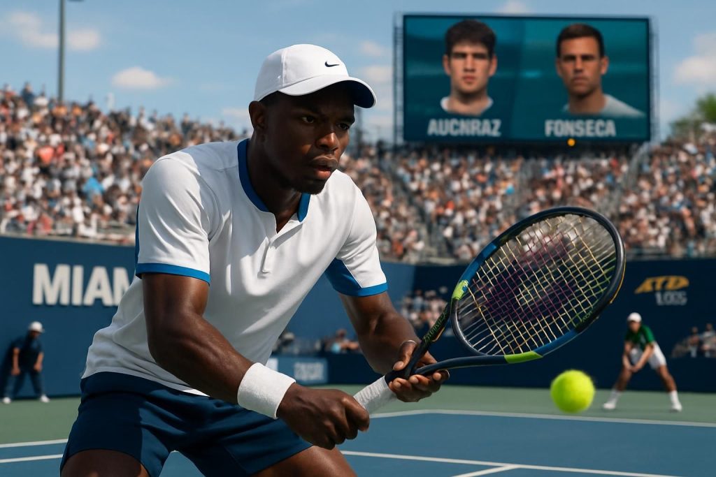 suivez le début de l'aventure de moïse kouame aux masters 1000 de miami face à un qualifié, avec un duel attendu entre alcaraz et fonseca au deuxième tour.