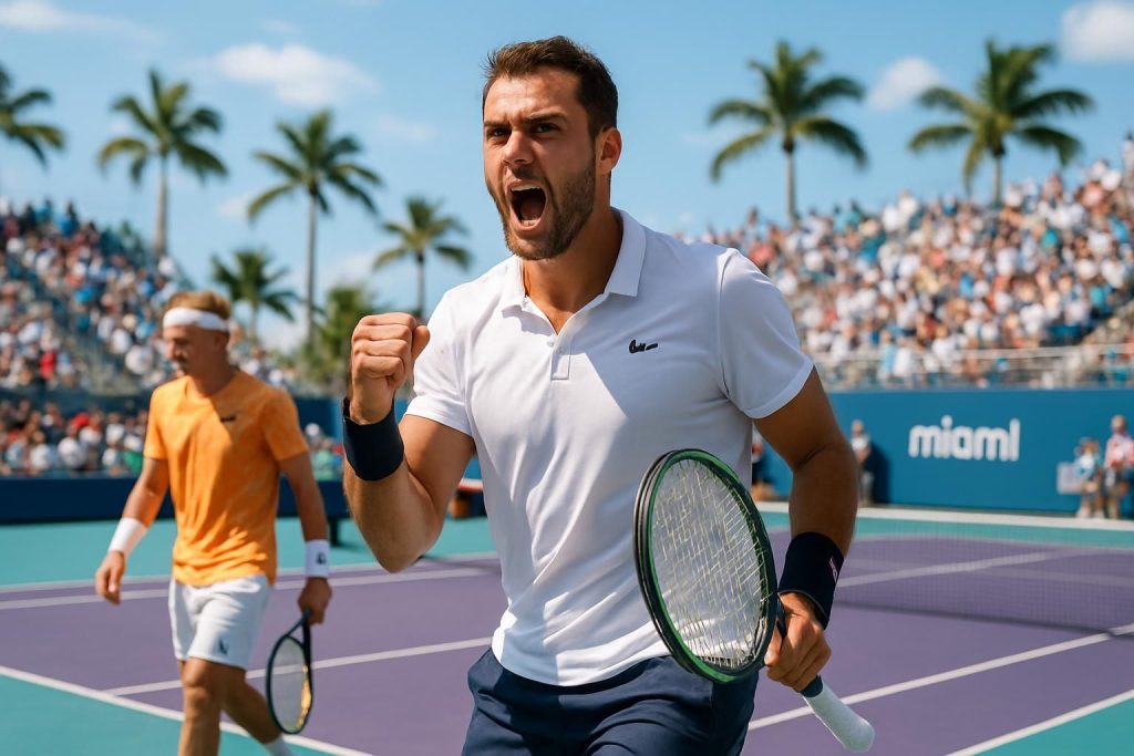 quentin halys remporte une victoire décisive contre alejandro davidovich fokina à miami, lançant ainsi une dynamique prometteuse pour la suite de la compétition.