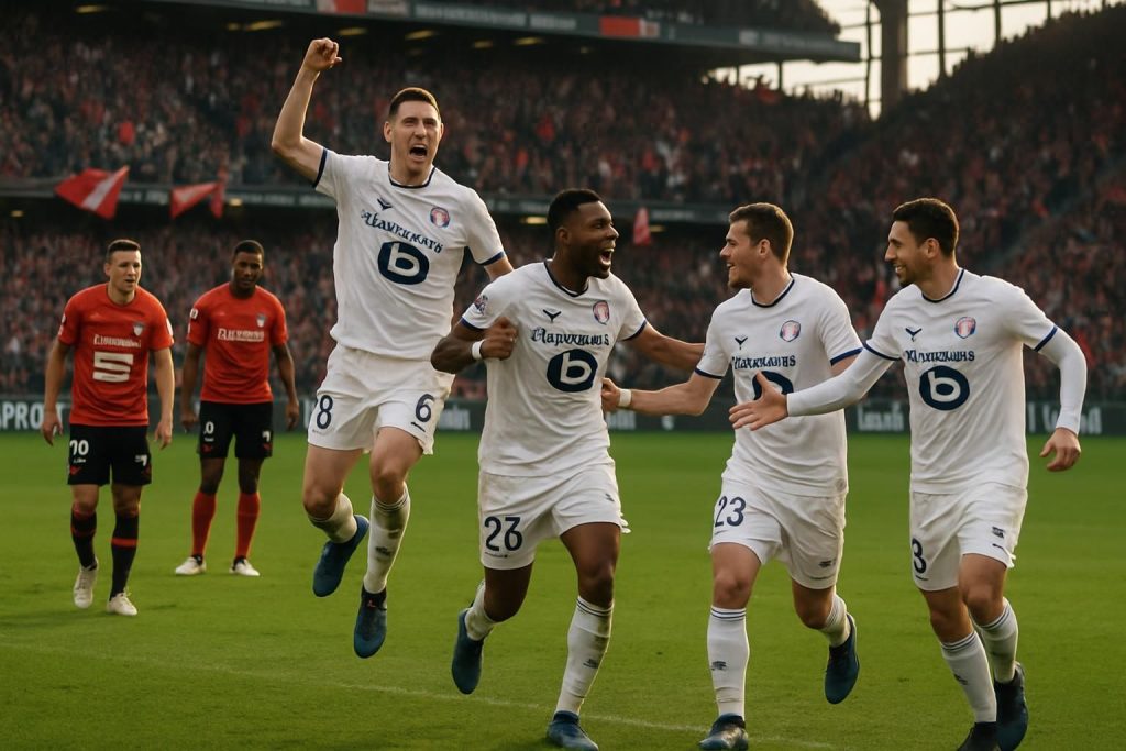 rennes encaisse sa première défaite depuis l'arrivée de franck haise, tandis que lille s'impose et prend l'avantage au classement de la ligue 1.