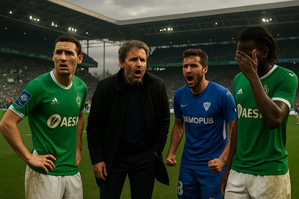 saint-étienne concède un match nul face à grenoble et perd la première place du classement de la ligue 2 dans une rencontre pleine de suspense.