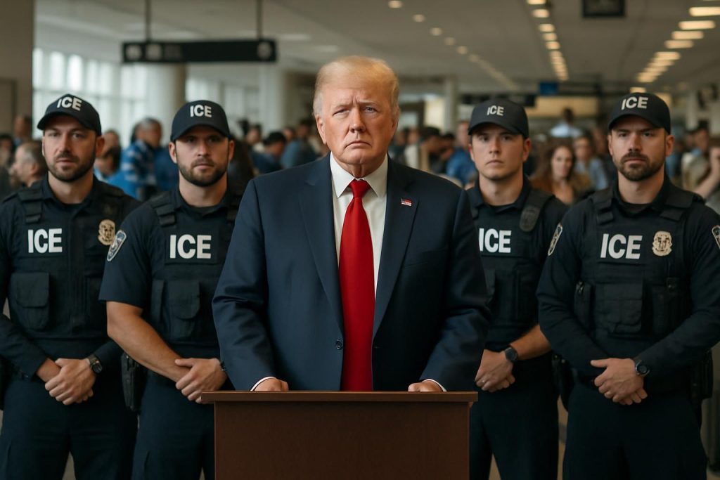 trump annonce le renforcement de la tsa par les agents de l'ice dans les aéroports pour faire face à l'aggravation des retards.