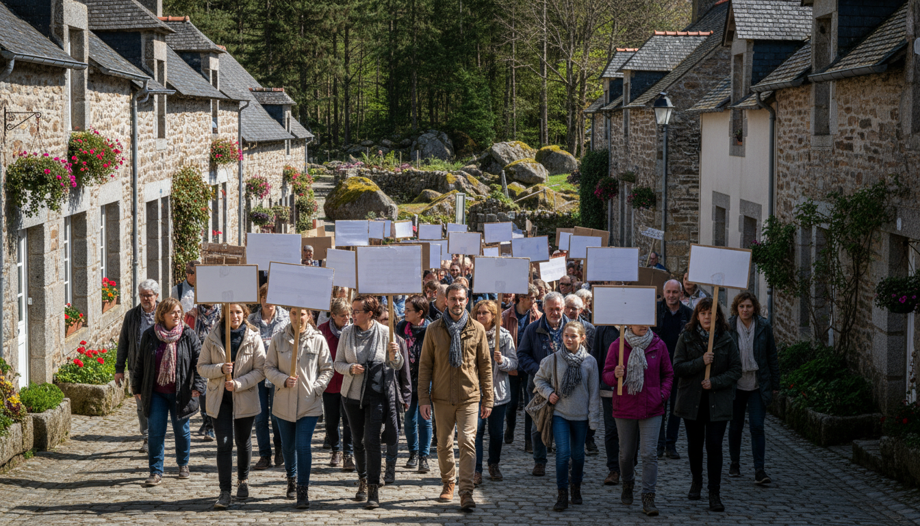 une centaine de participants défilent à huelgoat pour exiger la réouverture urgente de l’arboretum, symbole de nature et de patrimoine local.