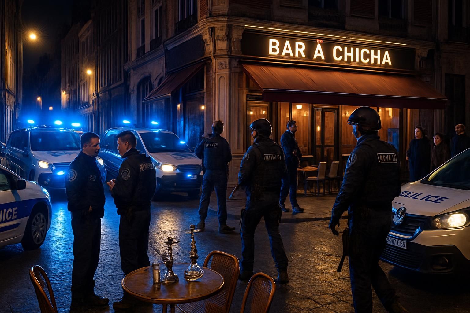 à lille, une importante opération policière est menée autour d'un bar à chicha après une fusillade, visant à sécuriser la zone et enquêter sur les événements.