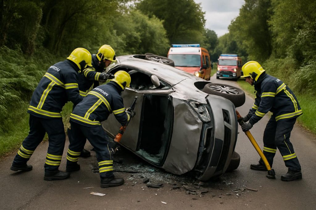 à querrien, une voiture effectue plusieurs tonneaux. découvrez l'intervention rapide et efficace des pompiers sur les lieux de l'accident.