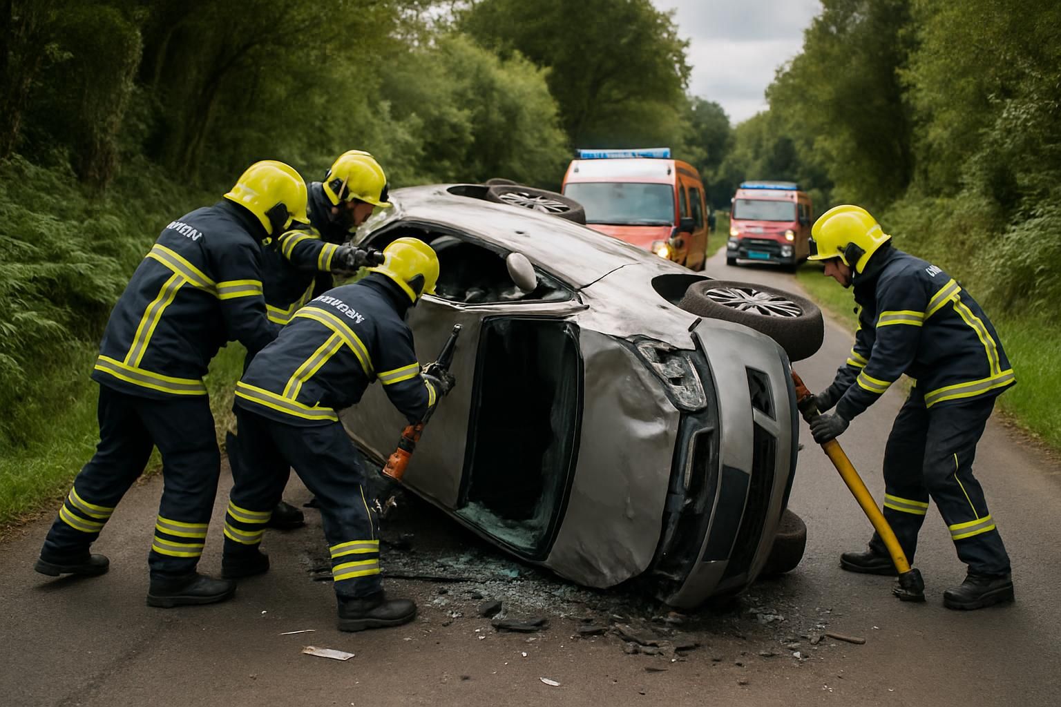 à querrien, une voiture effectue plusieurs tonneaux. découvrez l'intervention rapide et efficace des pompiers sur les lieux de l'accident.