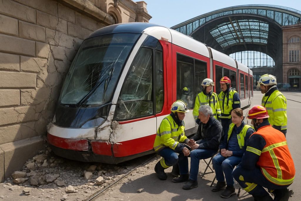 à strasbourg, un tramway a heurté un mur de la gare après un malaise, entraînant deux blessés légers. découvrez les détails de l'incident et les mesures prises.