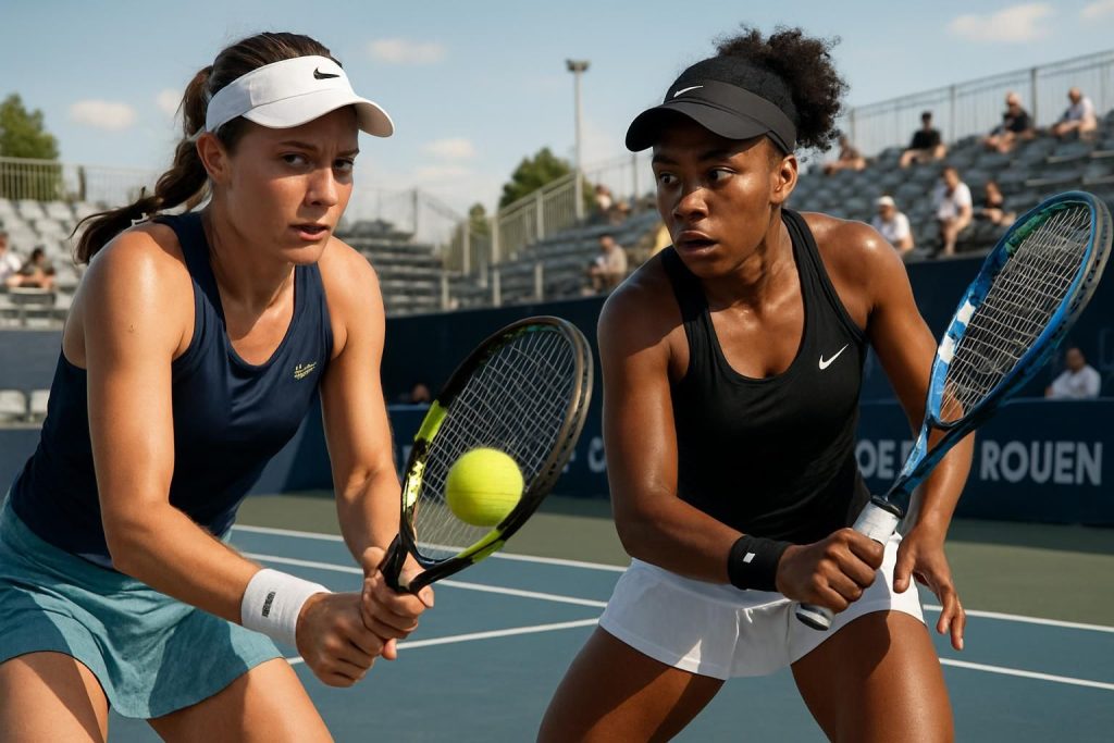 après l'effervescence de la billie jean king cup, elsa jacquemot et sarah rakotomanga retrouvent le rythme intense de la compétition lors de l'open de rouen, prêtes à relever de nouveaux défis sur le court.