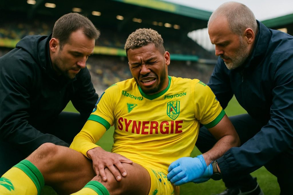 tylel tati, joueur du fc nantes, est blessé à la cuisse et pourrait être contraint de manquer le reste de la saison. suivez les dernières informations sur son rétablissement.