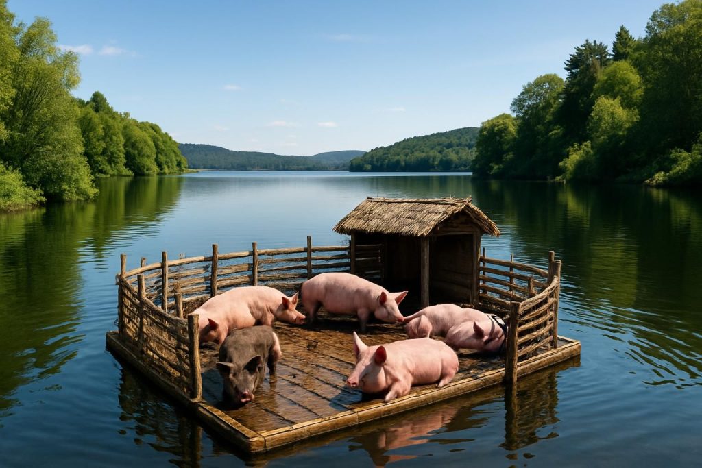 découvrez un élevage porcin unique avec un tour de cochons insolite sur le lac de vassivière, alliant nature et innovation au cœur du paysage lacustre.