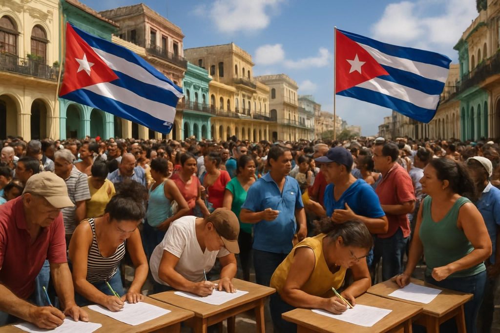 découvrez comment le régime cubain mobilise sa population à travers une pétition nationale « pour la patrie », dans un contexte géopolitique tendu.