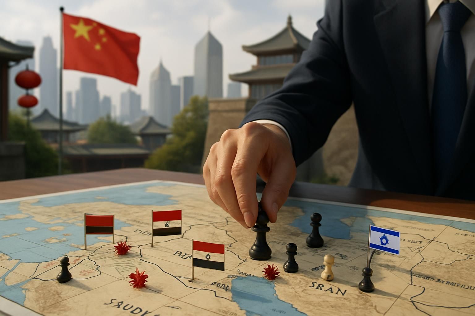 analyse de l'influence croissante de la chine dans la géopolitique du moyen-orient et son rôle face aux conflits régionaux.