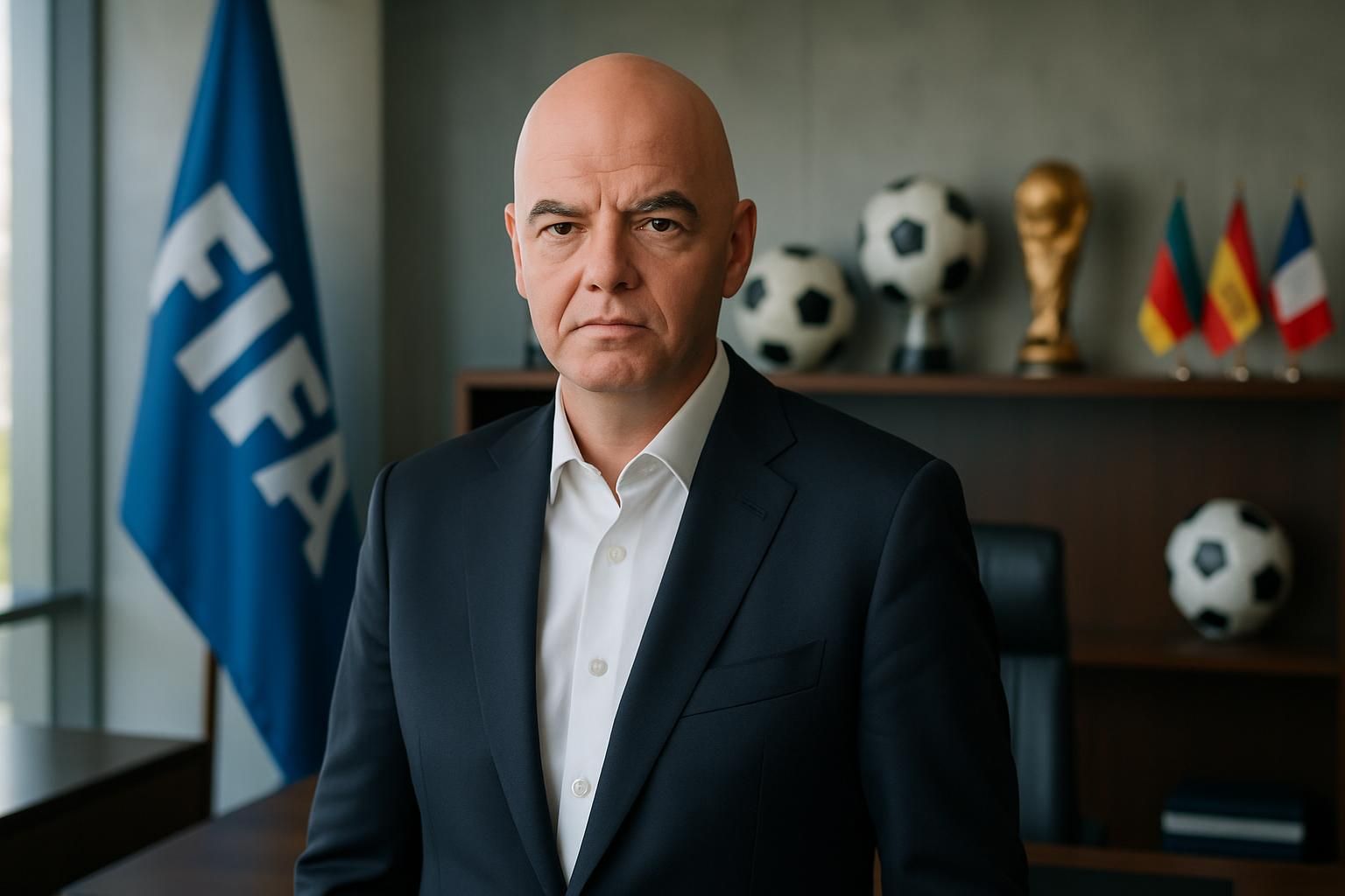 gianni infantino annonce officiellement sa candidature pour un nouveau mandat à la présidence de la fifa, visant à poursuivre son engagement dans le football mondial.