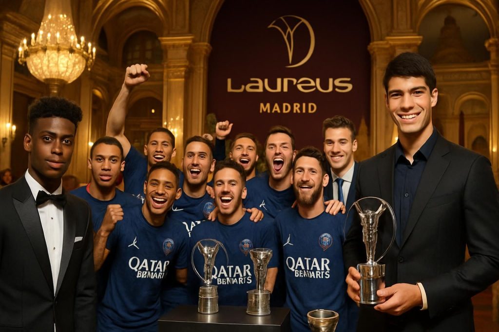 le psg, alcaraz et yamal récompensés aux prix laureus du sport à madrid, célébrant l'excellence et les performances remarquables dans le monde du sport.