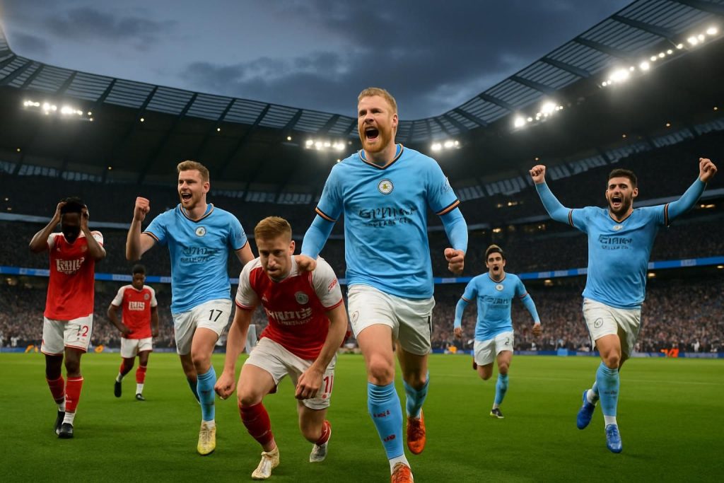 manchester city bat arsenal dans un match crucial, relançant ainsi la lutte acharnée pour le titre de premier league cette saison.