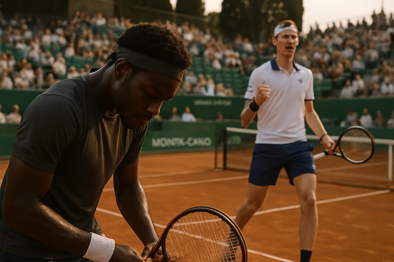 moïse kouamé s'est battu avec détermination mais s'incline face à ugo humbert lors du premier tour du tournoi de monte-carlo, montrant une combativité remarquable.